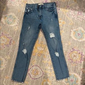 gap high rise slim straight jeans
